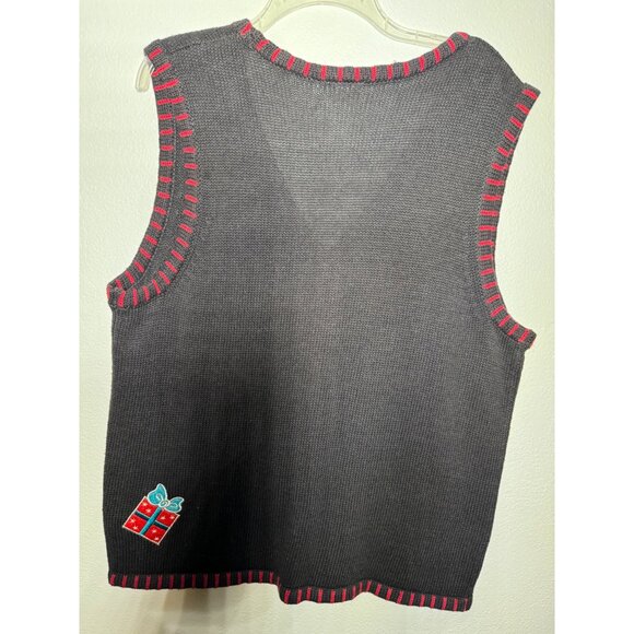 Holiday Editions Women XLarge black Christmas Sweater Vest - Picture 11 of 15